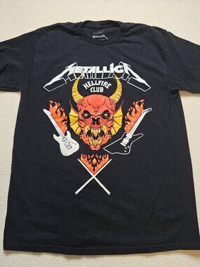 Stranger Things Metallica Hellfire Club black tee - size Medium